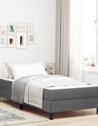 vidaXL Легло с пружинирана основа Тъмен сив 100 x 200 cm текстил