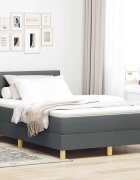 vidaXL Легло с пружинирана основа Тъмен сив 120 x 190 cm текстил