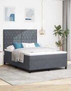 vidaXL Легло с пружинирана основа Тъмен сив 140 x 200 cm Кадифе