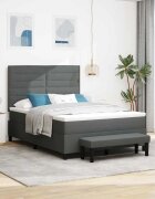 vidaXL Легло с пружинирана основа Тъмен сив 160 x 200 cm текстил
