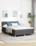 vidaXL Легло с пружинирана основа Тъмен сив 160 x 200 cm текстил