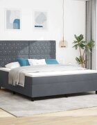 vidaXL Легло с пружинирана основа Тъмен сив 180 x 200 cm Кадифе