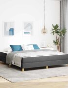 vidaXL Легло с пружинирана основа Тъмен сив 180 x 200 cm текстил