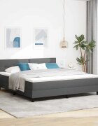 vidaXL Легло с пружинирана основа Тъмен сив 180 x 200 cm текстил