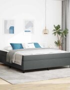 vidaXL Легло с пружинирана основа Тъмен сив 180 x 200 cm текстил
