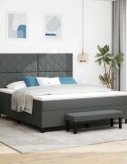 vidaXL Легло с пружинирана основа Тъмен сив 180 x 200 cm текстил