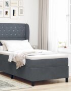 vidaXL Легло с пружинирана основа Тъмен сив 200 x 100 cm Кадифе