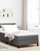 vidaXL Легло с пружинирана основа Тъмен сив 200 x 100 cm текстил