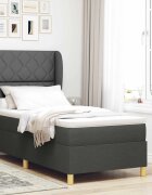 vidaXL Легло с пружинирана основа Тъмен сив 200 x 100 cm текстил