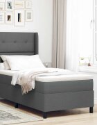 vidaXL Легло с пружинирана основа Тъмен сив 200 x 100 cm текстил