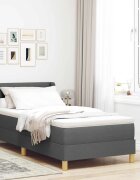vidaXL Легло с пружинирана основа Тъмен сив 200 x 100 cm текстил