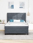 vidaXL Легло с пружинирана основа Тъмен сив 200 x 160 см Кадифе