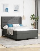 vidaXL Легло с пружинирана основа Тъмен сив 200 x 160 см текстил