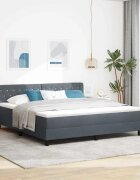 vidaXL Легло с пружинирана основа Тъмен сив 200 x 180 cm Кадифе
