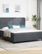 vidaXL Легло с пружинирана основа Тъмен сив 200 x 180 cm Кадифе
