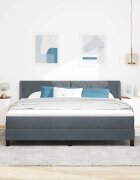 vidaXL Легло с пружинирана основа Тъмен сив 200 x 180 cm Кадифе