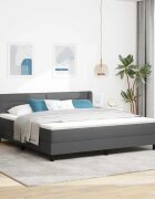 vidaXL Легло с пружинирана основа Тъмен сив 200 x 180 cm текстил