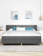 vidaXL Легло с пружинирана основа Тъмен сив 200 x 180 cm текстил
