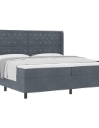 vidaXL Легло с пружинирана основа Тъмен сив 200 x 200 cm Кадифе