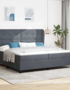 vidaXL Легло с пружинирана основа Тъмен сив 200 x 200 cm Кадифе