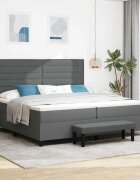 vidaXL Легло с пружинирана основа Тъмен сив 200 x 200 cm текстил