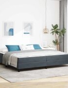 vidaXL Легло с пружинирана основа Тъмен сив 200 x 200 cm текстил