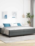 vidaXL Легло с пружинирана основа Тъмен сив 200 x 200 cm текстил