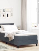 vidaXL Легло с пружинирана основа Тъмен сив 80 x 200 cm Кадифе