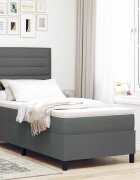 vidaXL Легло с пружинирана основа Тъмен сив 80 x 200 cm текстил