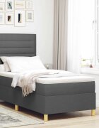 vidaXL Легло с пружинирана основа Тъмен сив 80 x 200 cm текстил