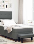 vidaXL Легло с пружинирана основа Тъмен сив 80 x 200 cm текстил