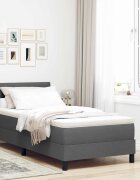 vidaXL Легло с пружинирана основа Тъмен сив 80 x 200 cm текстил