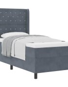 vidaXL Легло с пружинирана основа Тъмен сив 90 x 190 cm Кадифе