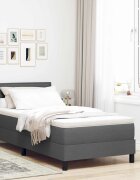 vidaXL Легло с пружинирана основа Тъмен сив 90 x 190 cm текстил