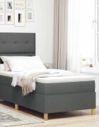 vidaXL Легло с пружинирана основа Тъмен сив 90 x 190 cm текстил