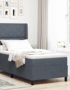 vidaXL Легло с пружинирана основа Тъмен сив 90 x 200 cm Кадифе