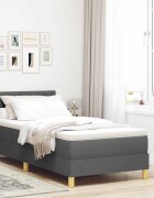 vidaXL Легло с пружинирана основа Тъмен сив 90 x 200 cm текстил