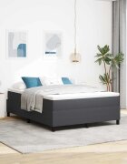 vidaXL Легло с пружинирана основа Тъмен сив и бял 160 x 200 cm