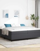 vidaXL Легло с пружинирана основа Тъмен сив и бял 200 x 200 cm