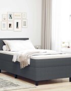 vidaXL Легло с пружинирана основа Тъмен сив и бял 90 x 190 cm