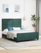 vidaXL Легло с пружинирана основа Тъмен зелен 140 x 190 cm Кадифе