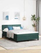 vidaXL Легло с пружинирана основа Тъмен зелен 140 x 200 cm Кадифе