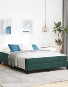 vidaXL Легло с пружинирана основа Тъмен зелен 160 x 220 cm текстил