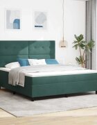 vidaXL Легло с пружинирана основа Тъмен зелен 180 x 200 cm Кадифе