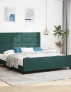 vidaXL Легло с пружинирана основа Тъмен зелен 180 x 200 cm Кадифе