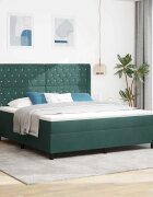 vidaXL Легло с пружинирана основа Тъмен зелен 180 x 200 cm Кадифе