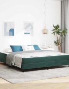 vidaXL Легло с пружинирана основа Тъмен зелен 180 x 200 cm текстил