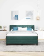 vidaXL Легло с пружинирана основа Тъмен зелен 200 x 140 cm Кадифе