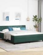 vidaXL Легло с пружинирана основа Тъмен зелен 200 x 180 cm Кадифе