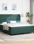 vidaXL Легло с пружинирана основа Тъмен зелен 200 x 180 cm Кадифе